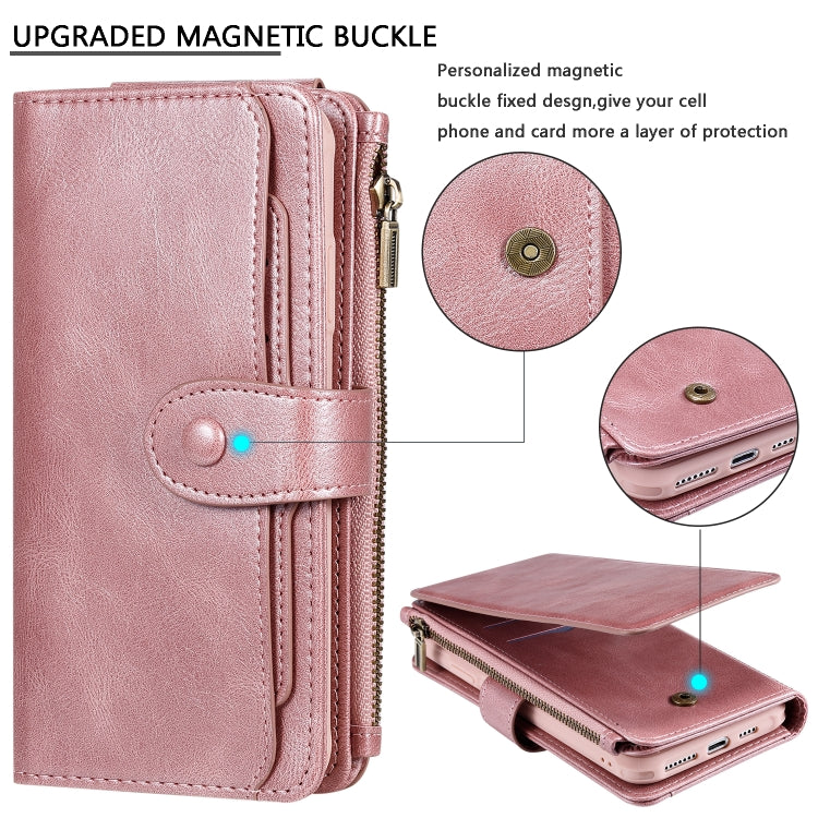 For iPhone XS Max Multifunctional Retro Detachable Magnetic Horizontal Flip Leather Case with Card Slots & Holder & Wallet & Photo Frame(Rose Gold) - More iPhone Cases by buy2fix | Online Shopping UK | buy2fix