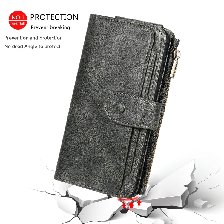 For iPhone 11 Multifunctional Retro Detachable Magnetic Horizontal Flip Leather Case with Card Slots & Holder & Wallet & Photo Frame(Dark Green) - iPhone 11 Cases by buy2fix | Online Shopping UK | buy2fix