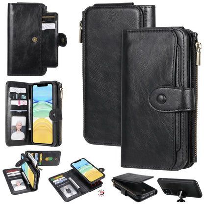 For iPhone 11 Multifunctional Retro Detachable Magnetic Horizontal Flip Leather Case with Card Slots & Holder & Wallet & Photo Frame(Black) - iPhone 11 Cases by buy2fix | Online Shopping UK | buy2fix