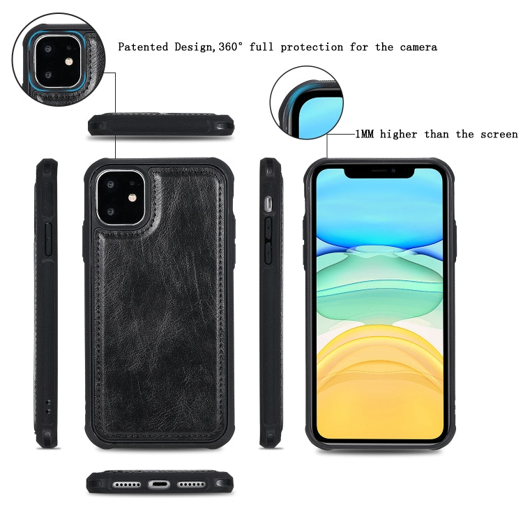 For iPhone 11 Multifunctional Retro Detachable Magnetic Horizontal Flip Leather Case with Card Slots & Holder & Wallet & Photo Frame(Black) - iPhone 11 Cases by buy2fix | Online Shopping UK | buy2fix