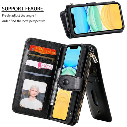 For iPhone 11 Multifunctional Retro Detachable Magnetic Horizontal Flip Leather Case with Card Slots & Holder & Wallet & Photo Frame(Black) - iPhone 11 Cases by buy2fix | Online Shopping UK | buy2fix
