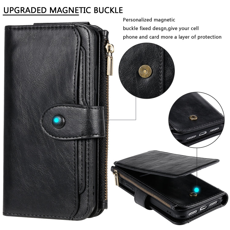 For iPhone 11 Multifunctional Retro Detachable Magnetic Horizontal Flip Leather Case with Card Slots & Holder & Wallet & Photo Frame(Black) - iPhone 11 Cases by buy2fix | Online Shopping UK | buy2fix