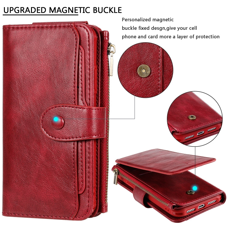 For iPhone 11 Multifunctional Retro Detachable Magnetic Horizontal Flip Leather Case with Card Slots & Holder & Wallet & Photo Frame(Red) - iPhone 11 Cases by buy2fix | Online Shopping UK | buy2fix
