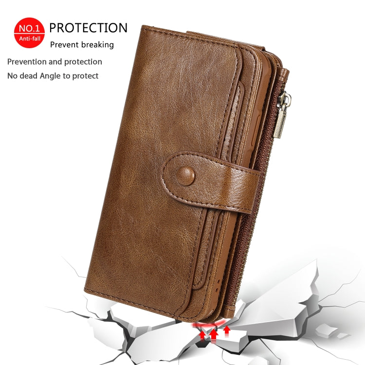 For iPhone 11 Multifunctional Retro Detachable Magnetic Horizontal Flip Leather Case with Card Slots & Holder & Wallet & Photo Frame(Brown) - iPhone 11 Cases by buy2fix | Online Shopping UK | buy2fix