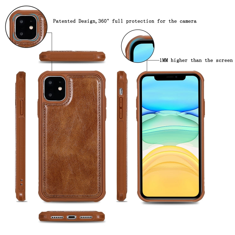 For iPhone 11 Multifunctional Retro Detachable Magnetic Horizontal Flip Leather Case with Card Slots & Holder & Wallet & Photo Frame(Brown) - iPhone 11 Cases by buy2fix | Online Shopping UK | buy2fix