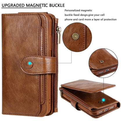 For iPhone 11 Multifunctional Retro Detachable Magnetic Horizontal Flip Leather Case with Card Slots & Holder & Wallet & Photo Frame(Brown) - iPhone 11 Cases by buy2fix | Online Shopping UK | buy2fix