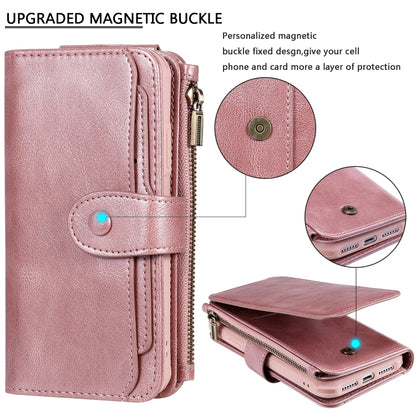 For iPhone 11 Multifunctional Retro Detachable Magnetic Horizontal Flip Leather Case with Card Slots & Holder & Wallet & Photo Frame(Rose Gold) - iPhone 11 Cases by buy2fix | Online Shopping UK | buy2fix
