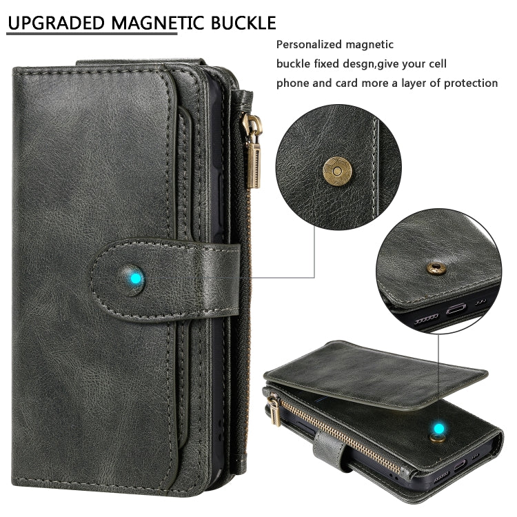 For iPhone 11 Pro Multifunctional Retro Detachable Magnetic Horizontal Flip Leather Case with Card Slots & Holder & Wallet & Photo Frame(Dark Green) - iPhone 11 Pro Max Cases by buy2fix | Online Shopping UK | buy2fix