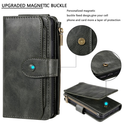 For iPhone 11 Pro Multifunctional Retro Detachable Magnetic Horizontal Flip Leather Case with Card Slots & Holder & Wallet & Photo Frame(Dark Green) - iPhone 11 Pro Max Cases by buy2fix | Online Shopping UK | buy2fix