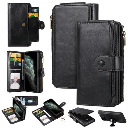 For iPhone 11 Pro Multifunctional Retro Detachable Magnetic Horizontal Flip Leather Case with Card Slots & Holder & Wallet & Photo Frame(Black) - iPhone 11 Pro Max Cases by buy2fix | Online Shopping UK | buy2fix