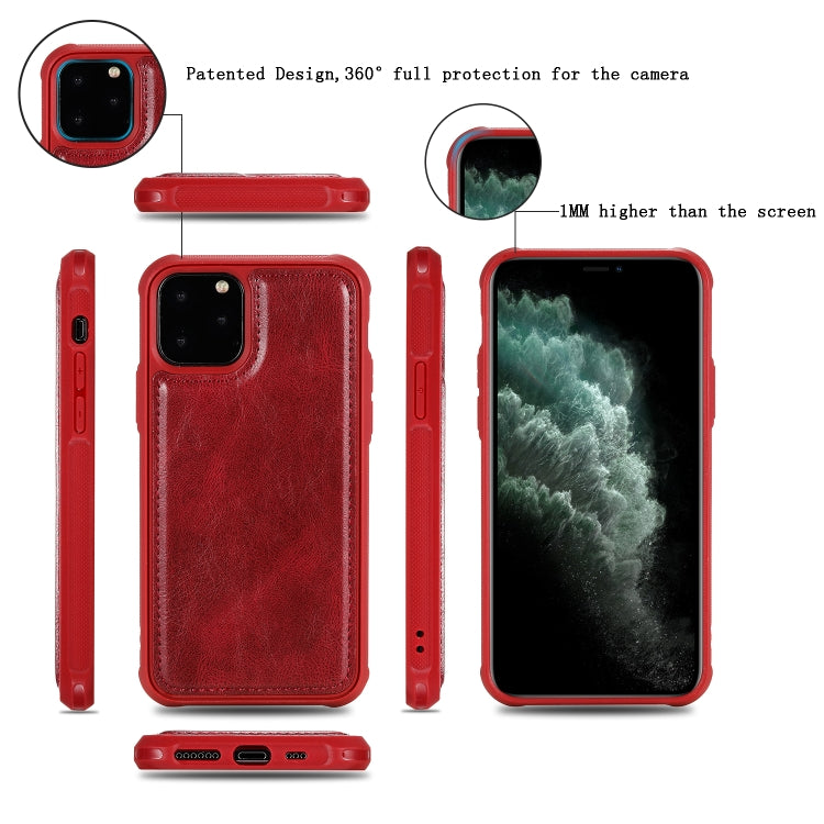 For iPhone 11 Pro Multifunctional Retro Detachable Magnetic Horizontal Flip Leather Case with Card Slots & Holder & Wallet & Photo Frame(Red) - iPhone 11 Pro Max Cases by buy2fix | Online Shopping UK | buy2fix