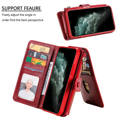 For iPhone 11 Pro Multifunctional Retro Detachable Magnetic Horizontal Flip Leather Case with Card Slots & Holder & Wallet & Photo Frame(Red) - iPhone 11 Pro Max Cases by buy2fix | Online Shopping UK | buy2fix