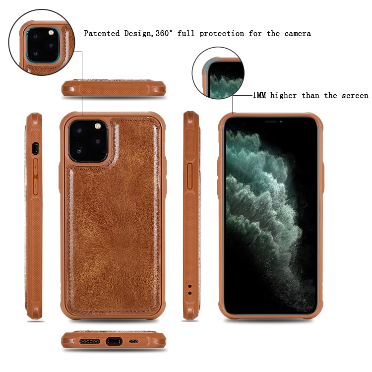 For iPhone 11 Pro Multifunctional Retro Detachable Magnetic Horizontal Flip Leather Case with Card Slots & Holder & Wallet & Photo Frame(Brown) - iPhone 11 Pro Max Cases by buy2fix | Online Shopping UK | buy2fix