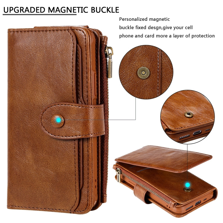 For iPhone 11 Pro Multifunctional Retro Detachable Magnetic Horizontal Flip Leather Case with Card Slots & Holder & Wallet & Photo Frame(Brown) - iPhone 11 Pro Max Cases by buy2fix | Online Shopping UK | buy2fix