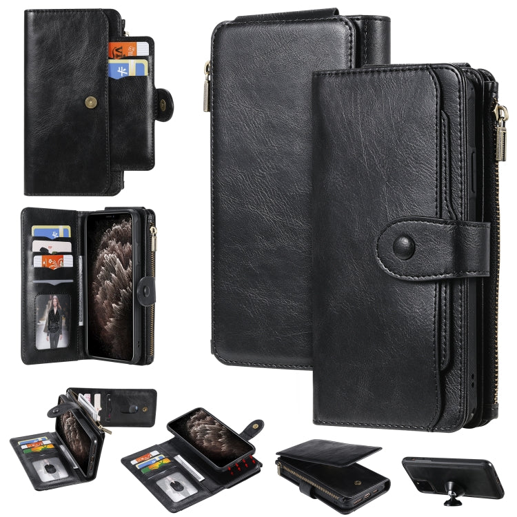 For iPhone 11 Pro Max Multifunctional Retro Detachable Magnetic Horizontal Flip Leather Case with Card Slots & Holder & Wallet & Photo Frame(Black) - iPhone 11 Pro Max Cases by buy2fix | Online Shopping UK | buy2fix
