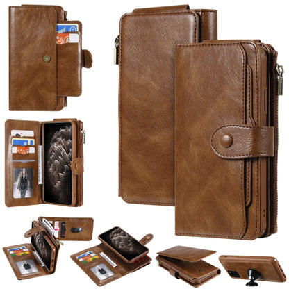 For iPhone 11 Pro Max Multifunctional Retro Detachable Magnetic Horizontal Flip Leather Case with Card Slots & Holder & Wallet & Photo Frame(Brown) - iPhone 11 Pro Max Cases by buy2fix | Online Shopping UK | buy2fix