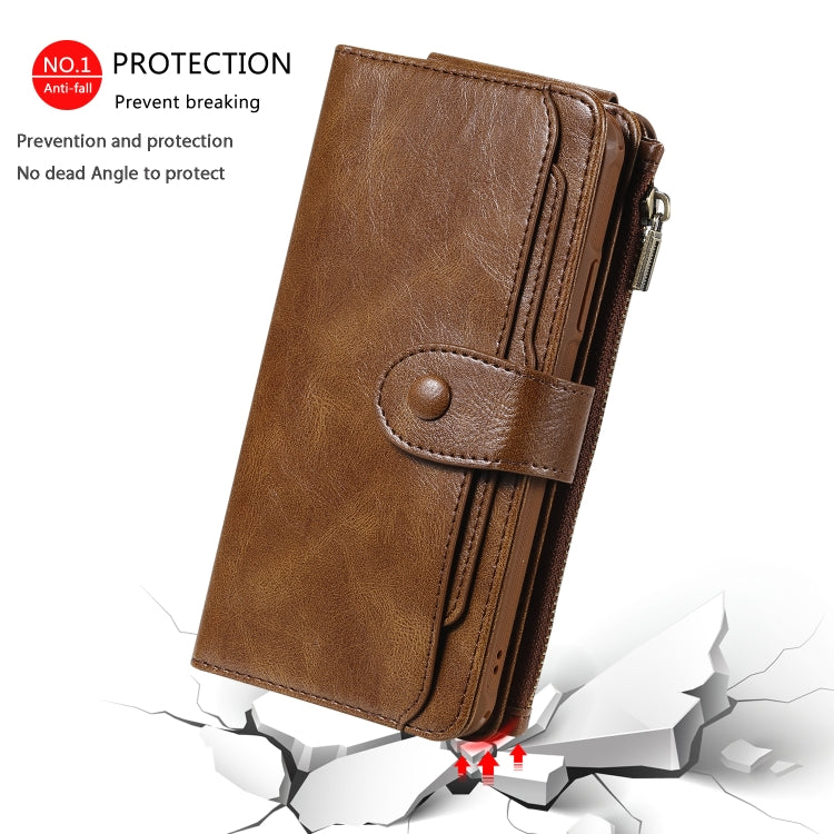 For iPhone 11 Pro Max Multifunctional Retro Detachable Magnetic Horizontal Flip Leather Case with Card Slots & Holder & Wallet & Photo Frame(Brown) - iPhone 11 Pro Max Cases by buy2fix | Online Shopping UK | buy2fix