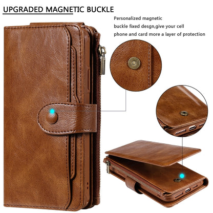 For iPhone 11 Pro Max Multifunctional Retro Detachable Magnetic Horizontal Flip Leather Case with Card Slots & Holder & Wallet & Photo Frame(Brown) - iPhone 11 Pro Max Cases by buy2fix | Online Shopping UK | buy2fix