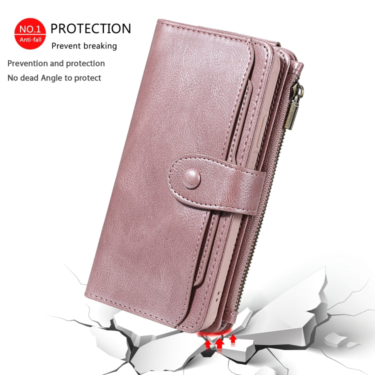 For iPhone 11 Pro Max Multifunctional Retro Detachable Magnetic Horizontal Flip Leather Case with Card Slots & Holder & Wallet & Photo Frame(Rose Gold) - iPhone 11 Pro Max Cases by buy2fix | Online Shopping UK | buy2fix