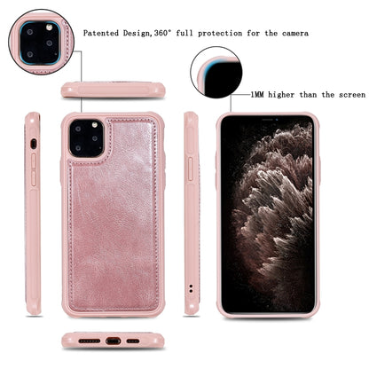 For iPhone 11 Pro Max Multifunctional Retro Detachable Magnetic Horizontal Flip Leather Case with Card Slots & Holder & Wallet & Photo Frame(Rose Gold) - iPhone 11 Pro Max Cases by buy2fix | Online Shopping UK | buy2fix