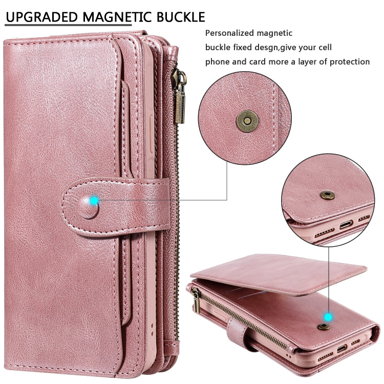 For iPhone 11 Pro Max Multifunctional Retro Detachable Magnetic Horizontal Flip Leather Case with Card Slots & Holder & Wallet & Photo Frame(Rose Gold) - iPhone 11 Pro Max Cases by buy2fix | Online Shopping UK | buy2fix