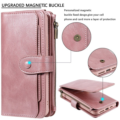 For iPhone 11 Pro Max Multifunctional Retro Detachable Magnetic Horizontal Flip Leather Case with Card Slots & Holder & Wallet & Photo Frame(Rose Gold) - iPhone 11 Pro Max Cases by buy2fix | Online Shopping UK | buy2fix