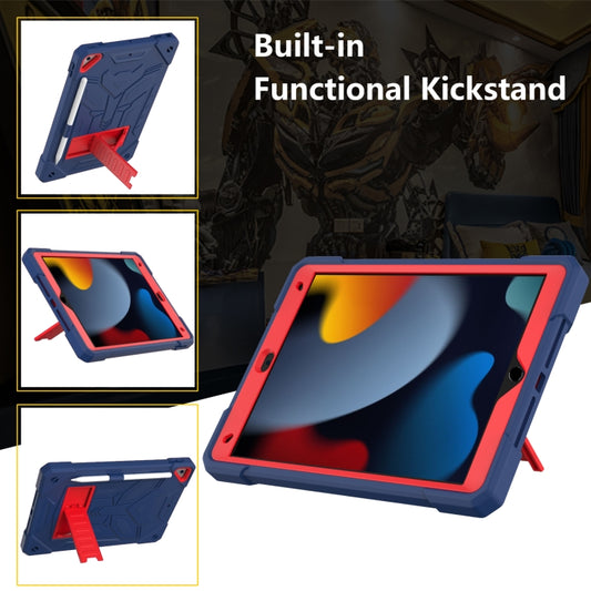 For iPad 10.2 2019/2020/2021 Bumblebee Silicone+PC Shockproof Tablet Case with Holder(Navy Blue) - iPad 10.2 Cases by buy2fix | Online Shopping UK | buy2fix