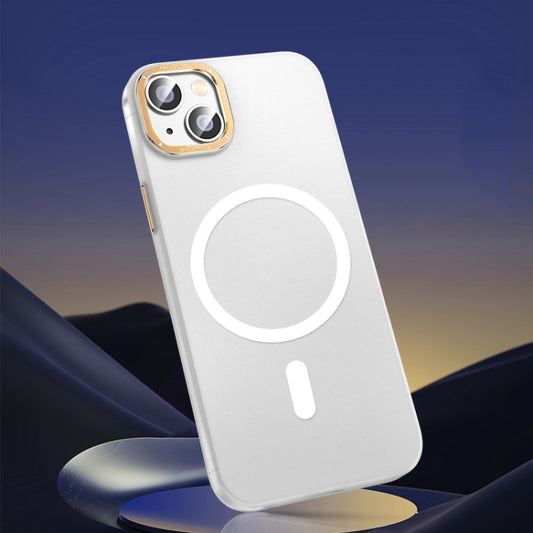 For iPhone 14 Magsafe Magnetic Crystal Frosted Series Phone Case(Translucent White) by buy2fix
