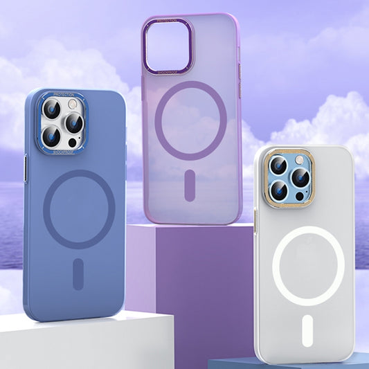 For iPhone 14 Magsafe Magnetic Crystal Frosted Series Phone Case(Translucent White) by buy2fix