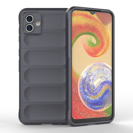 For Samsung Galaxy A04 4G Magic Shield TPU + Flannel Phone Case(Dark Grey)