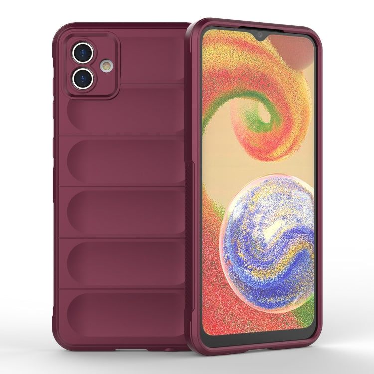 For Samsung Galaxy A04 4G Magic Shield TPU + Flannel Phone Case(Wine Red) by buy2fix