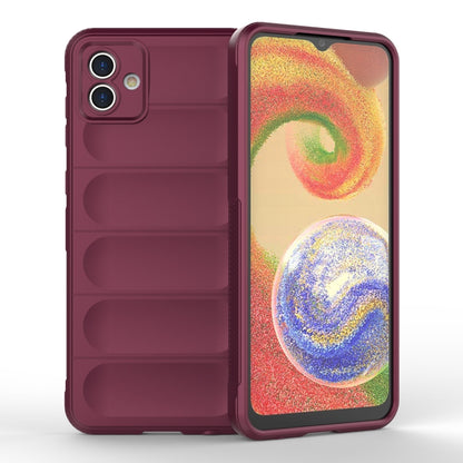 For Samsung Galaxy A04 4G Magic Shield TPU + Flannel Phone Case(Wine Red) by buy2fix