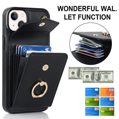 For iPhone 14 Anti-theft RFID Card Slot Phone Case(Black) - iPhone 14 Cases by buy2fix | Online Shopping UK | buy2fix