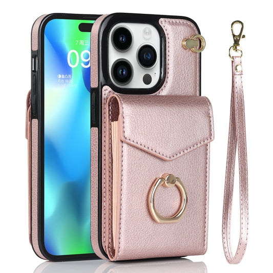 For iPhone 13 Pro Max Anti-theft RFID Card Slot Phone Case(Rose Gold) - iPhone 13 Pro Max Cases by buy2fix | Online Shopping UK | buy2fix