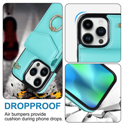 For iPhone 13 Pro Max Anti-theft RFID Card Slot Phone Case(Mint Green) - iPhone 13 Pro Max Cases by buy2fix | Online Shopping UK | buy2fix