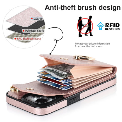 For iPhone 11 Pro Anti-theft RFID Card Slot Phone Case(Rose Gold) - iPhone 11 Pro Cases by buy2fix | Online Shopping UK | buy2fix