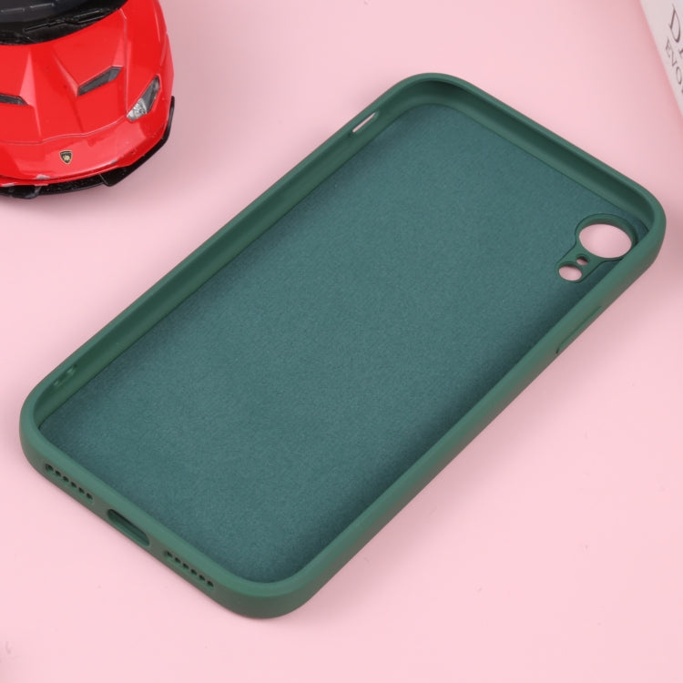 For iPhone XR Liquid Silicone Full Coverage Shockproof Magsafe Phone Case(Deep Green) by buy2fix