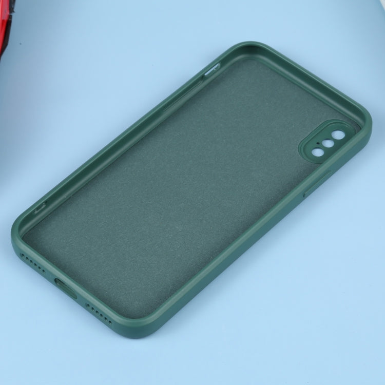 For iPhone XS Max Liquid Silicone Full Coverage Shockproof Magsafe Phone Case(Deep Green) by buy2fix