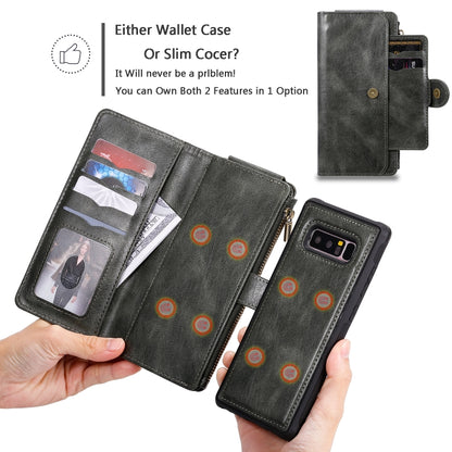For Galaxy Note 8 Multifunctional Retro Detachable Magnetic Horizontal Flip Leather Case with Card Slots & Holder & Wallet & Photo Frame(Dark Green) - Galaxy Phone Cases by buy2fix | Online Shopping UK | buy2fix