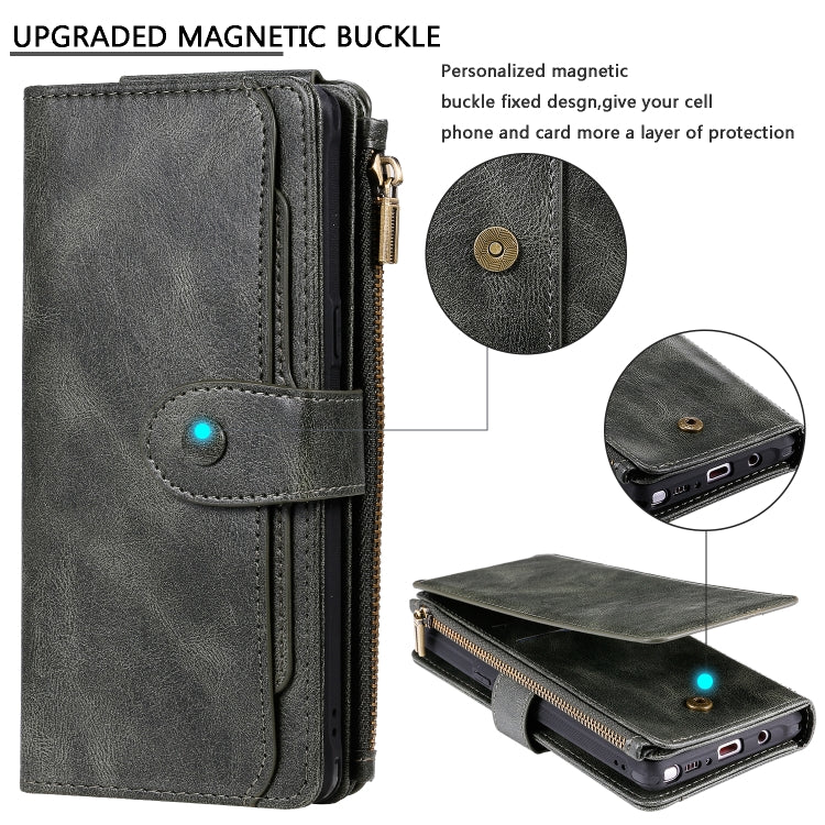 For Galaxy Note 8 Multifunctional Retro Detachable Magnetic Horizontal Flip Leather Case with Card Slots & Holder & Wallet & Photo Frame(Dark Green) - Galaxy Phone Cases by buy2fix | Online Shopping UK | buy2fix