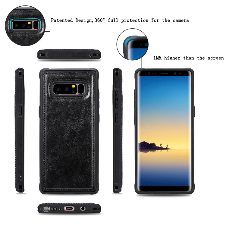 For Galaxy Note 8 Multifunctional Retro Detachable Magnetic Horizontal Flip Leather Case with Card Slots & Holder & Wallet & Photo Frame(Black) - Galaxy Phone Cases by buy2fix | Online Shopping UK | buy2fix