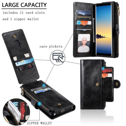 For Galaxy Note 8 Multifunctional Retro Detachable Magnetic Horizontal Flip Leather Case with Card Slots & Holder & Wallet & Photo Frame(Black) - Galaxy Phone Cases by buy2fix | Online Shopping UK | buy2fix