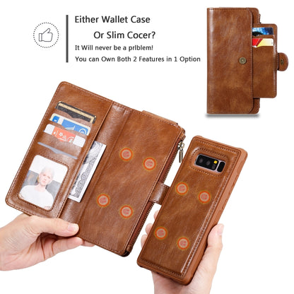 For Galaxy Note 8 Multifunctional Retro Detachable Magnetic Horizontal Flip Leather Case with Card Slots & Holder & Wallet & Photo Frame(Brown) - Galaxy Phone Cases by buy2fix | Online Shopping UK | buy2fix
