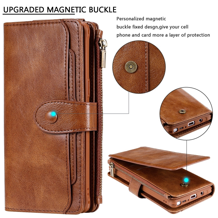 For Galaxy Note 8 Multifunctional Retro Detachable Magnetic Horizontal Flip Leather Case with Card Slots & Holder & Wallet & Photo Frame(Brown) - Galaxy Phone Cases by buy2fix | Online Shopping UK | buy2fix