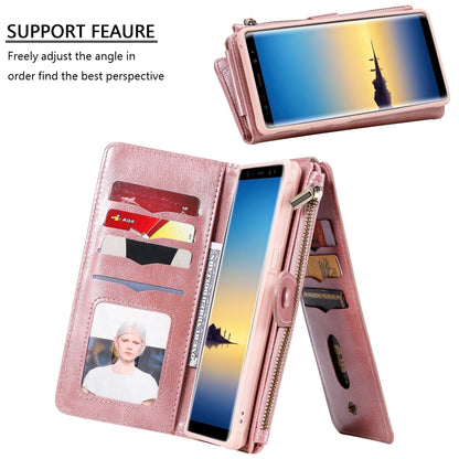 For Galaxy Note 8 Multifunctional Retro Detachable Magnetic Horizontal Flip Leather Case with Card Slots & Holder & Wallet & Photo Frame(Rose Gold) - Galaxy Phone Cases by buy2fix | Online Shopping UK | buy2fix