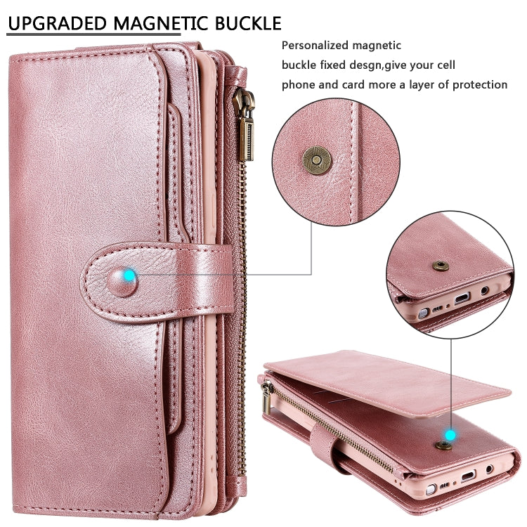 For Galaxy Note 8 Multifunctional Retro Detachable Magnetic Horizontal Flip Leather Case with Card Slots & Holder & Wallet & Photo Frame(Rose Gold) - Galaxy Phone Cases by buy2fix | Online Shopping UK | buy2fix