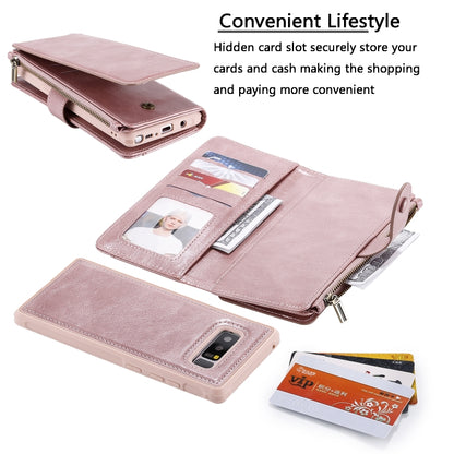 For Galaxy Note 8 Multifunctional Retro Detachable Magnetic Horizontal Flip Leather Case with Card Slots & Holder & Wallet & Photo Frame(Rose Gold) - Galaxy Phone Cases by buy2fix | Online Shopping UK | buy2fix