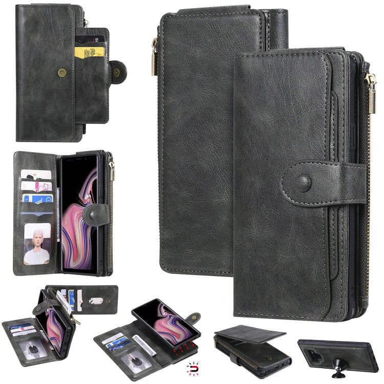 For Galaxy Note 9 Multifunctional Retro Detachable Magnetic Horizontal Flip Leather Case with Card Slots & Holder & Wallet & Photo Frame(Dark Green) - Galaxy Phone Cases by buy2fix | Online Shopping UK | buy2fix