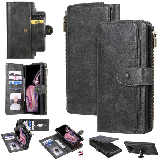 For Galaxy Note 9 Multifunctional Retro Detachable Magnetic Horizontal Flip Leather Case with Card Slots & Holder & Wallet & Photo Frame(Dark Green) - Galaxy Phone Cases by buy2fix | Online Shopping UK | buy2fix