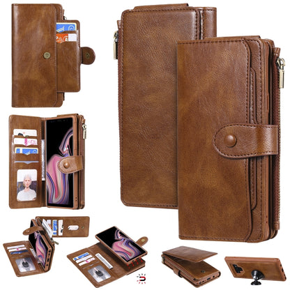 For Galaxy Note 9 Multifunctional Retro Detachable Magnetic Horizontal Flip Leather Case with Card Slots & Holder & Wallet & Photo Frame(Brown) - Galaxy Phone Cases by buy2fix | Online Shopping UK | buy2fix